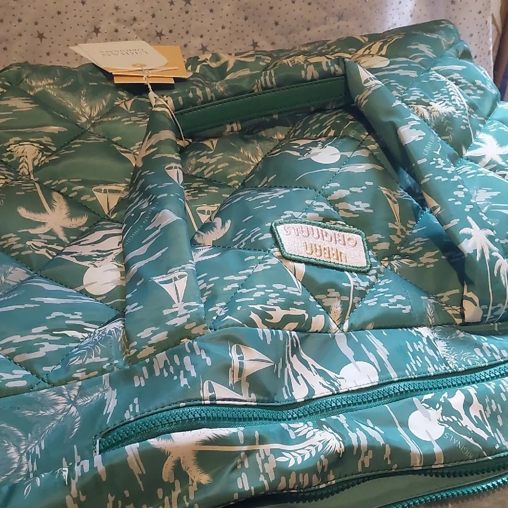 Green Quilted Tote Bag
